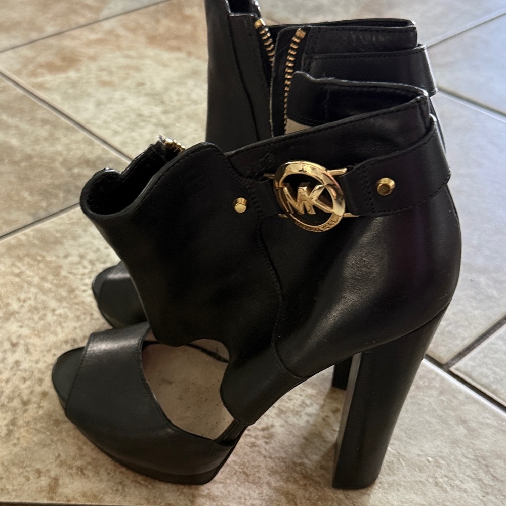 Michael Kors Black Heels with Gold Accents